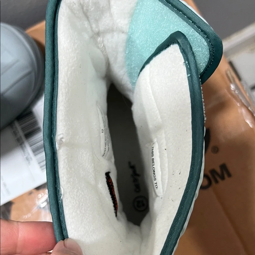 Kids' Gray and Green Snow Boots
